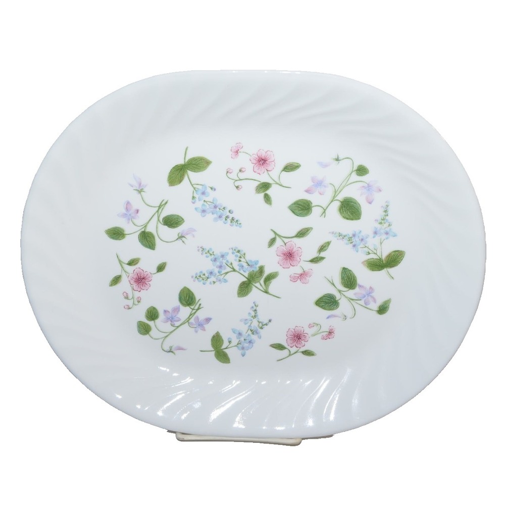 Corelle Delicate Array Plate Serving Platter Entree Floral Swirl Rim